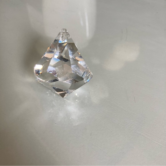 Diamond Shaped Faceted Crystal With hole for Hanging - Picture 2 of 3